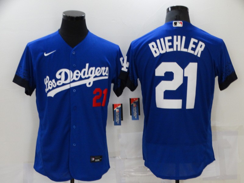 Men Los Angeles Dodgers 21 Buehler Blue City Edition Elite Nike 2021 MLB Jersey